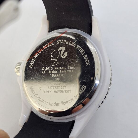 Women's Barbie Watch 38MM Black Dial Black Plastic Bands New Battery - Picture 5 of 12